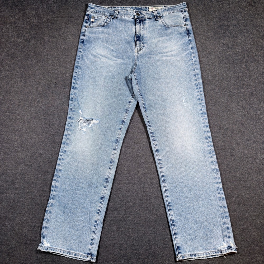 AG Adriano Goldschmied Saige Crop Jeans Womens 32‎ Blue High Rise Straight Japan